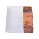 Medium Square Plate- Marble & Brown